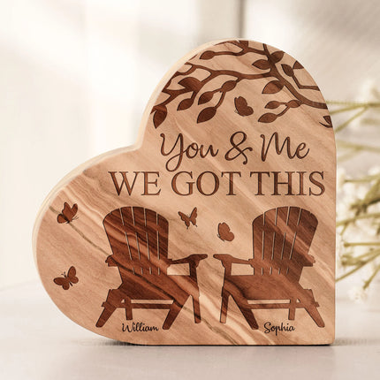 You & Me We Got This- Personalized Engraved Wood Plaque