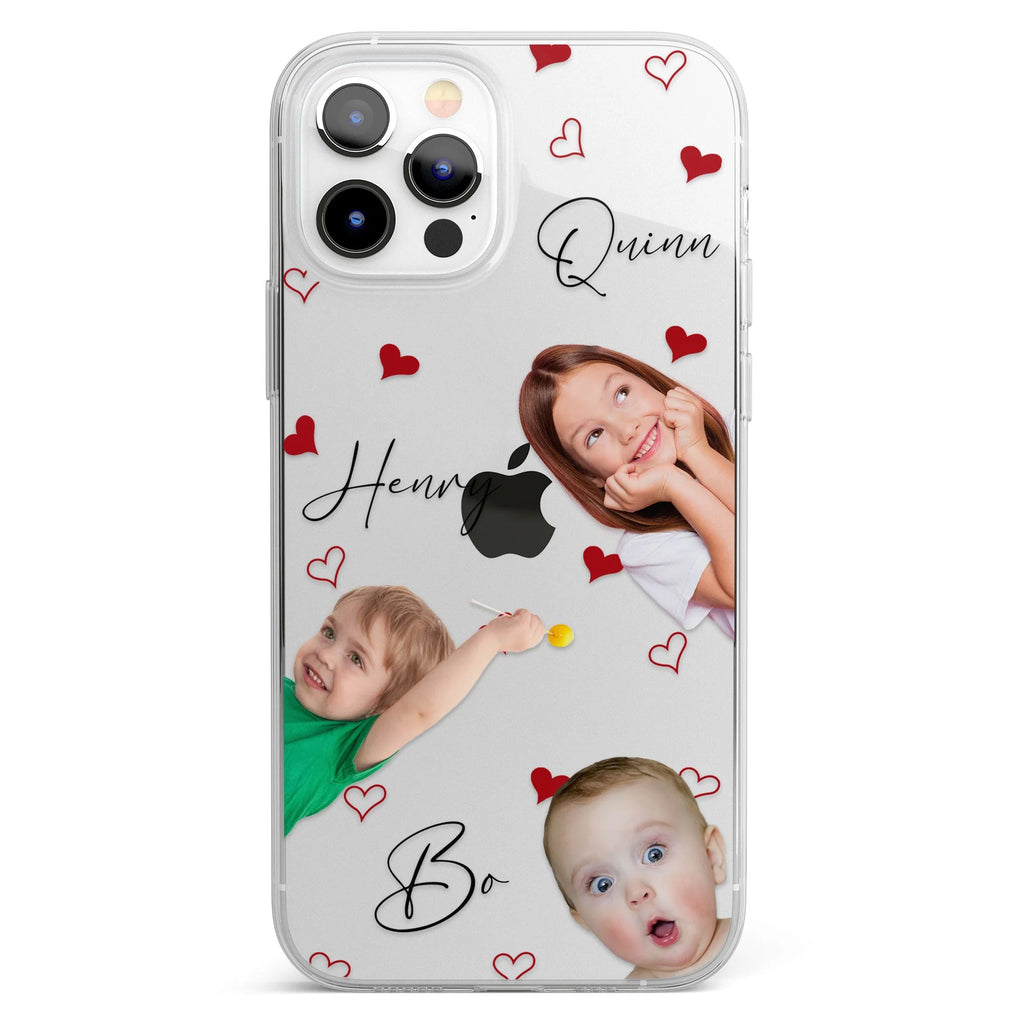Peek-A-Boo Kids Family Friend Custom Image - Personalized Photo Clear Phone Case - Levistina