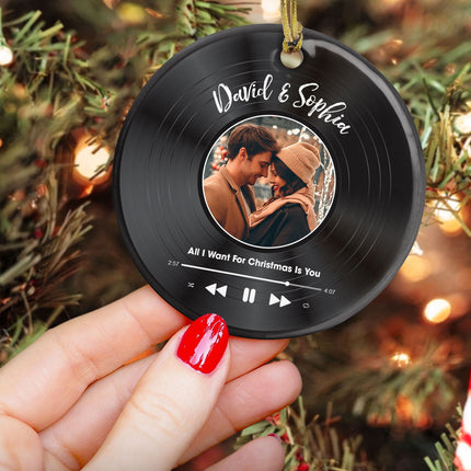 Custom Favorite Song - Personalized Photo Ceramic Ornament