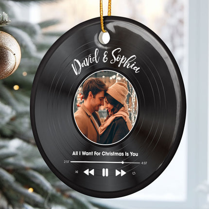 Custom Favorite Song - Personalized Photo Ceramic Ornament