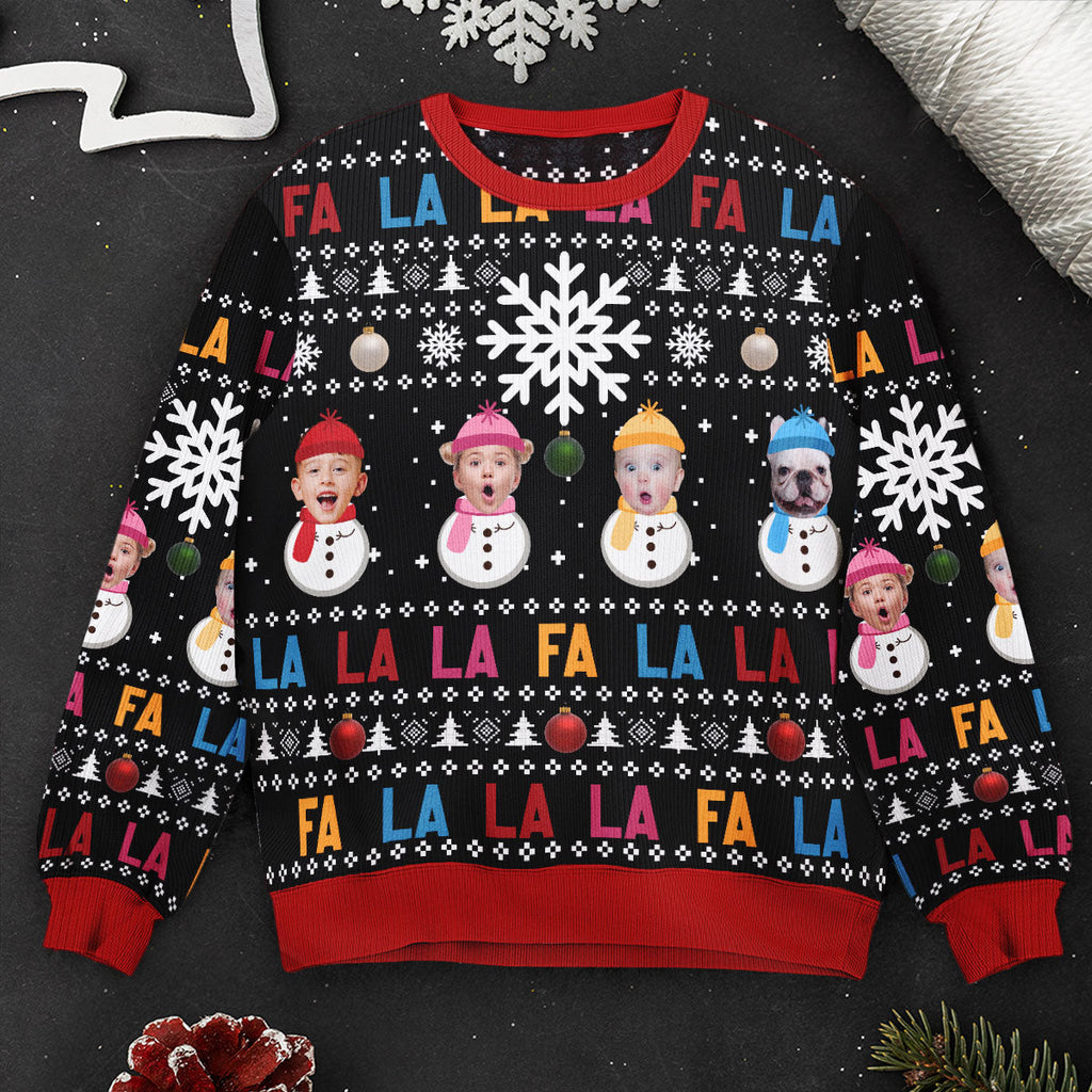 Fa La La La La La La La La - Personalized Photo Ugly Sweater - Levistina
