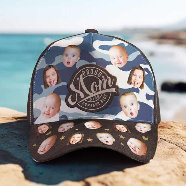 Custom Funny Kid Faces Best Dad Ever - Personalized Photo Classic Cap