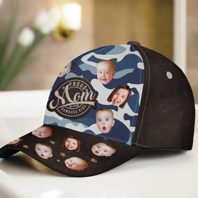 Custom Funny Kid Faces Best Dad Ever - Personalized Photo Classic Cap