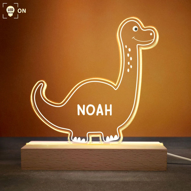 Dinosaur Kid Name Kid Room Nursery Decor - Personalized LED Light