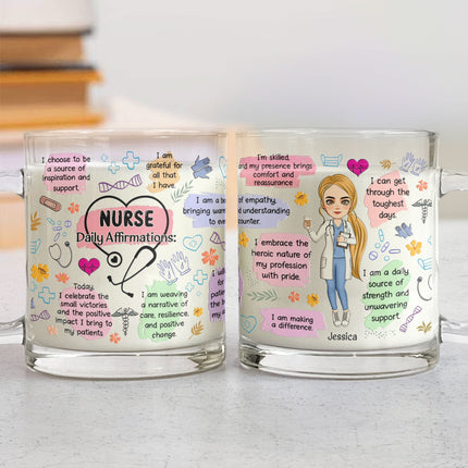 Nurse Daily Affirmations - Personalized Glass Mug