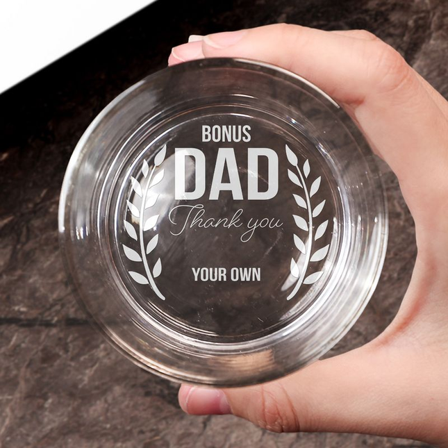 Dear Dad Thanks For Wiping My Butt And Stuff - Personalized Engraved Whiskey Glass