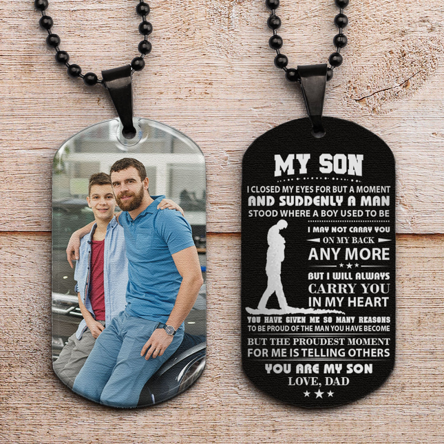 You're My Son - Personalized Photo Dog Tag Necklace