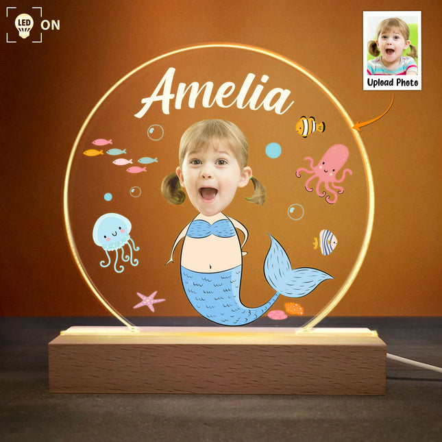 Little Mermaid Kid - Personalized Photo LED Light