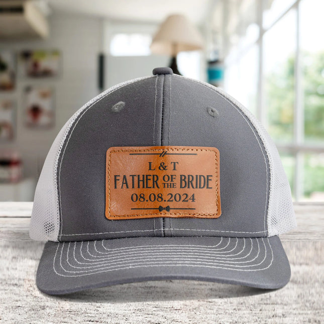 Father Of The Bride - Personalized Leather Patch Hat