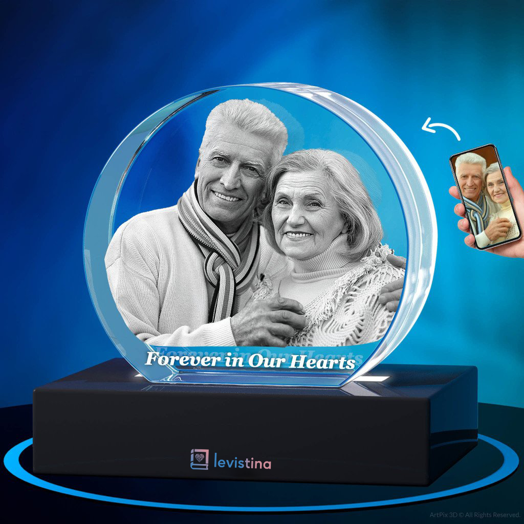 3D Sunset Memorial Keepsake in Portrait - Light Base NOT Included