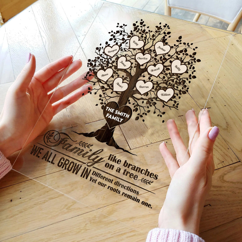 Family Like Branches On A Tree - Personalized Acrylic Plaque - Birthday, Christmas, New Year Gift For Sisters, Brothers, Sibling-Levistina