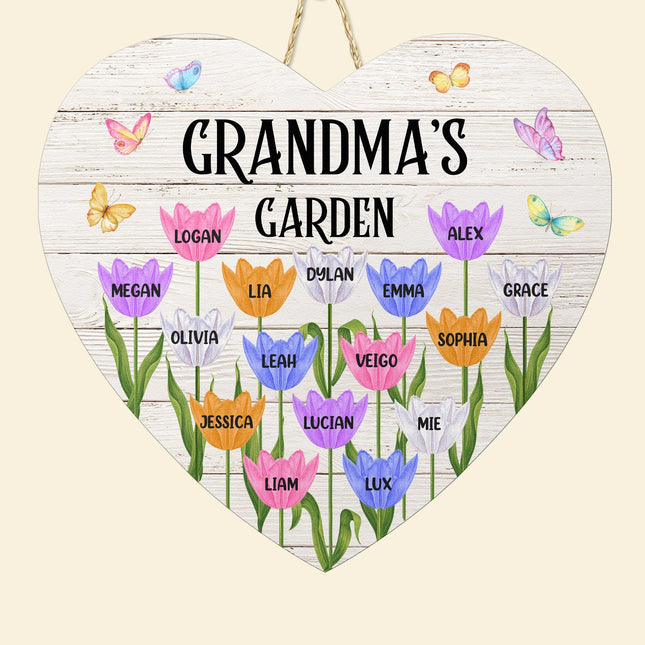 Grandma's Garden - Personalized Custom Shaped Wood Sign