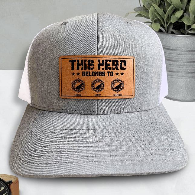 The Hero Belongs To Me - Personalized Leather Patch Hat