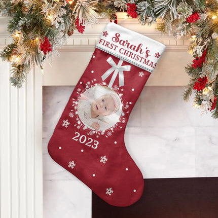 First Christmas - Personalized Photo Stocking