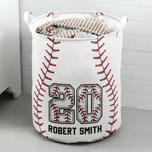 Baseball Basket - Personalized Laundry Storage Basket