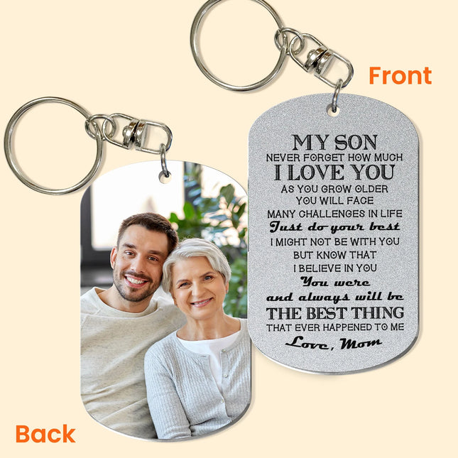 Never Forget How Much I Love You - Personalized Photo Keychain