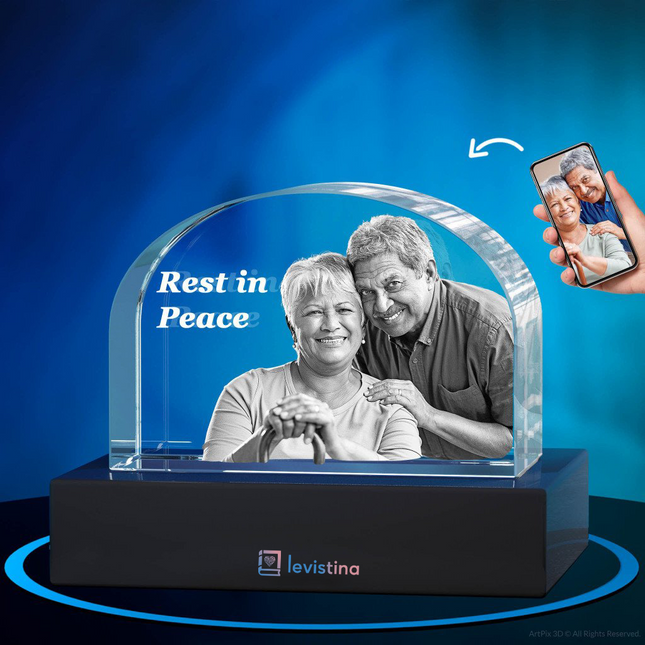 3D Tombstone Memorial Keepsake in Landscape -Light Base NOT Included