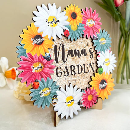 Nana's Garden - Personalized Wooden Plaque