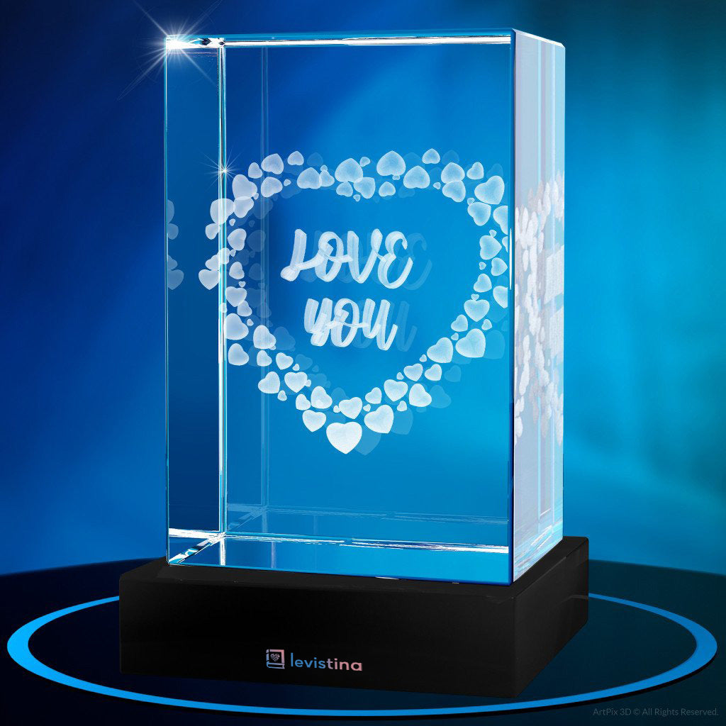 Heart Frame 3D Crystal - Light Base NOT Included - Levistina