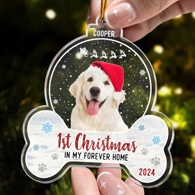 1st Christmas Dog Cat - Personalized Acrylic Photo Ornament