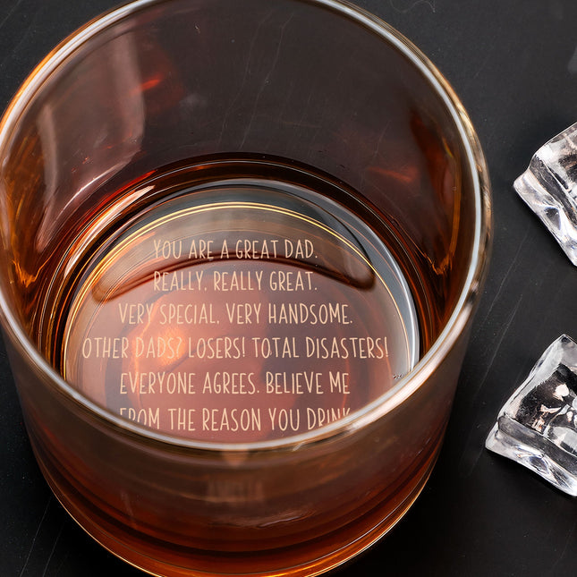 You Are A Great Dad Really, Really Great - Personalized Engraved Whiskey Glass