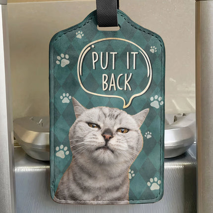 Put It Back Cat - Personalized Photo Luggage Tag