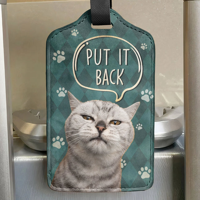 Put It Back Cat - Personalized Photo Luggage Tag