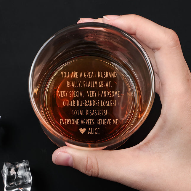 You Are A Great Dad Really, Really Great - Personalized Engraved Whiskey Glass