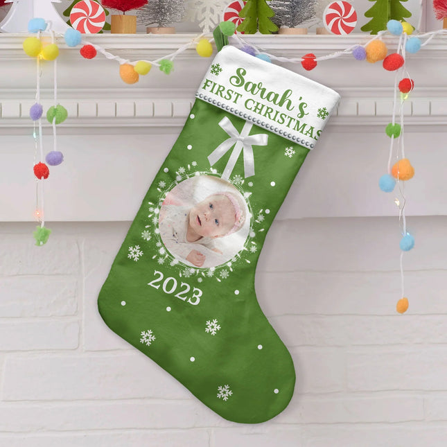 First Christmas - Personalized Photo Stocking