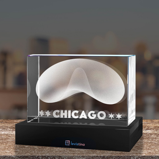 Cloud Gate 3D Crystal -Light Base NOT Included