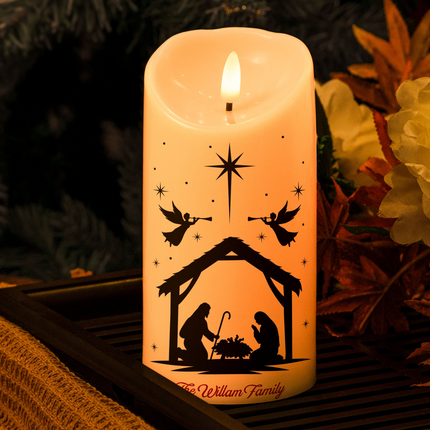 We Believe Nativity - Personalized LED Candle