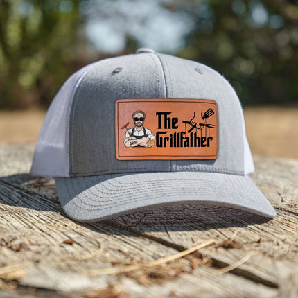 The Grillfather - Personalized Leather Patch Hat