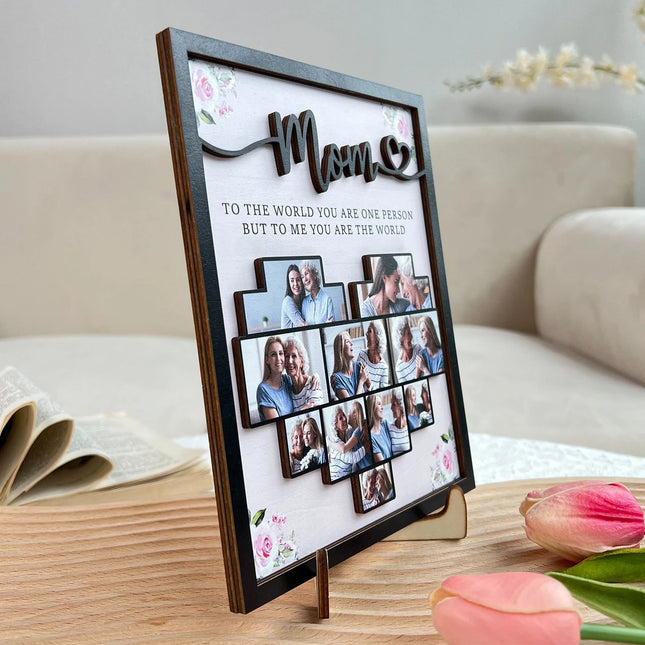 Mom To The World You Are One Person - Personalized Wooden Photo Plaque