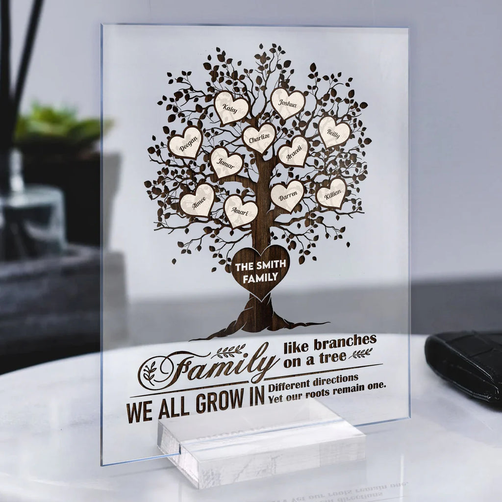 Family Like Branches On A Tree - Personalized Acrylic Plaque - Birthday, Christmas, New Year Gift For Sisters, Brothers, Sibling-Levistina
