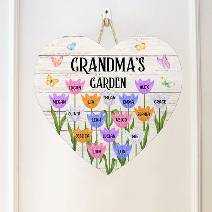 Grandma's Garden - Personalized Custom Shaped Wood Sign