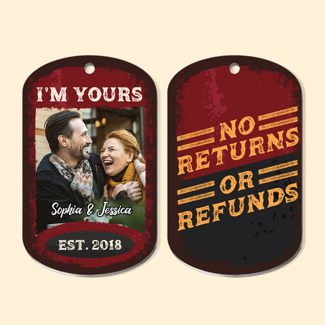 No Returns Or Refunds - Personalized Photo Keychain