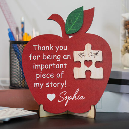 Thank You, Teacher - Personalized 2 Layers Wooden Plaque