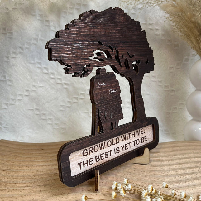 Grow Old With Me The Best Is Yet To Be - Personalized Wooden Plaque