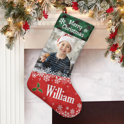 Merry Christmas - Personalized Photo Stocking