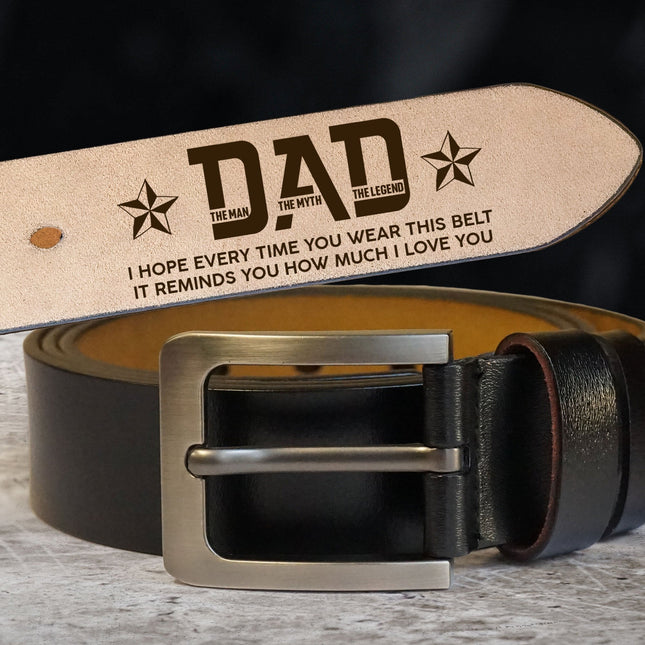 This Reminds You How Much I Love You - Personalized Engraved Leather Belt