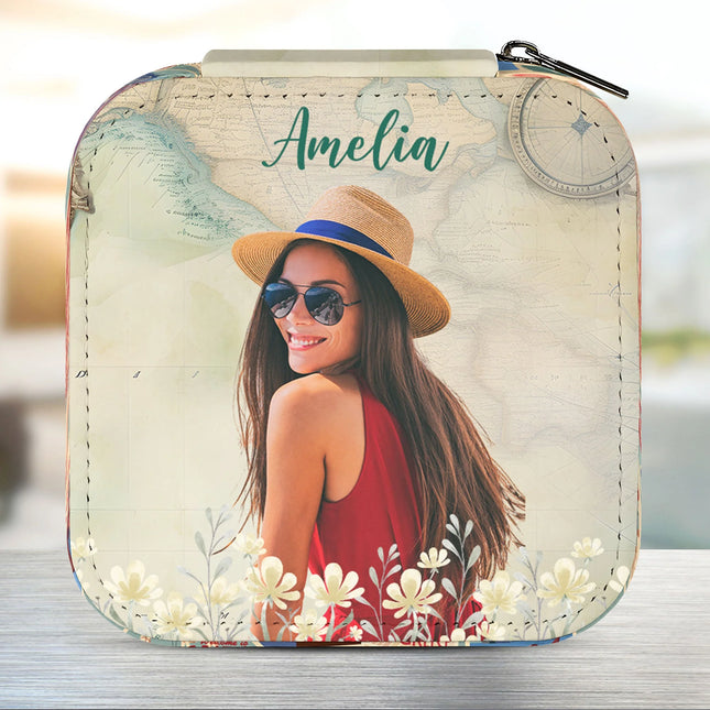 Jewelry Organizer For Traveler - Personalized Photo Jewelry Box