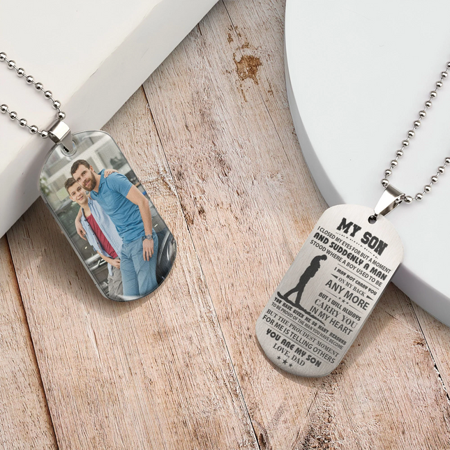 You're My Son - Personalized Photo Dog Tag Necklace