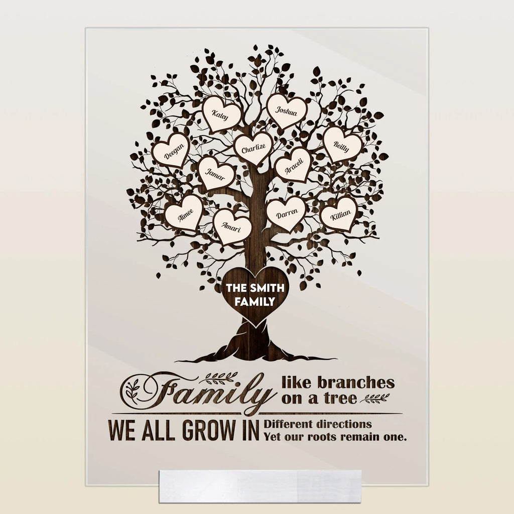 Family Like Branches On A Tree - Personalized Acrylic Plaque - Birthday, Christmas, New Year Gift For Sisters, Brothers, Sibling-Levistina