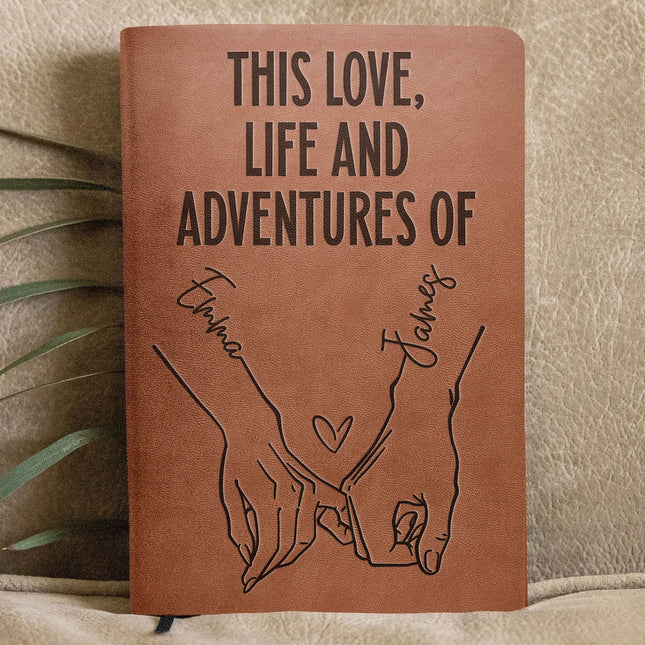 Together In Life, Love & Adventures - Personalized Leather Journal