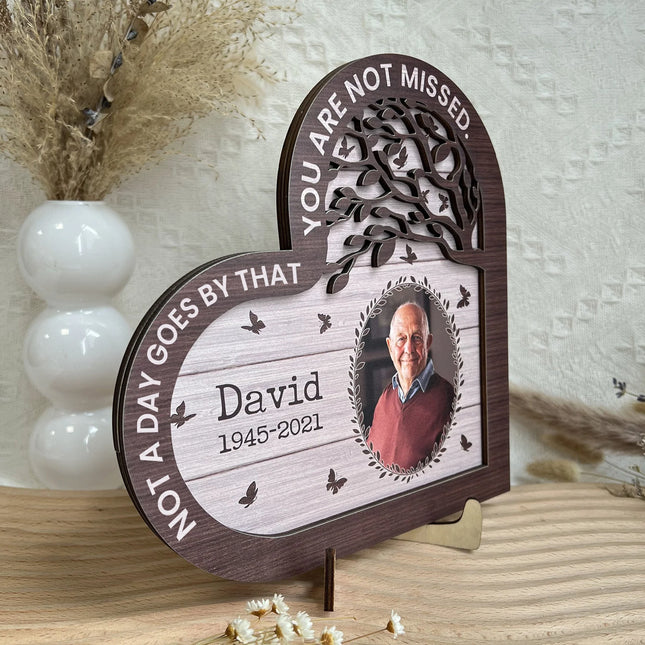 Not A Day Goes By That You Are Not Missed - Personalized Wooden Photo Plaque