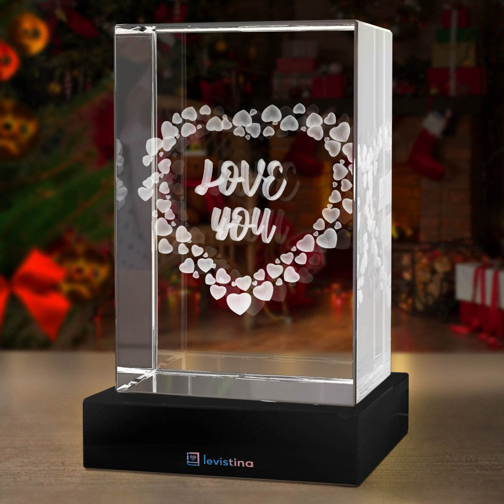 Heart Frame 3D Crystal - Light Base NOT Included - Levistina