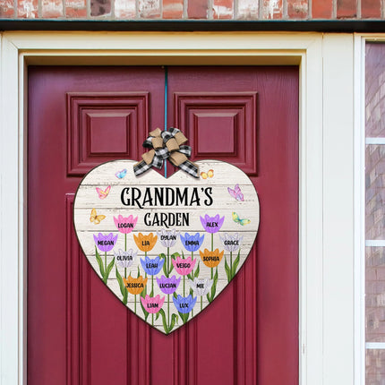 Grandma's Garden - Personalized Custom Shaped Wood Sign