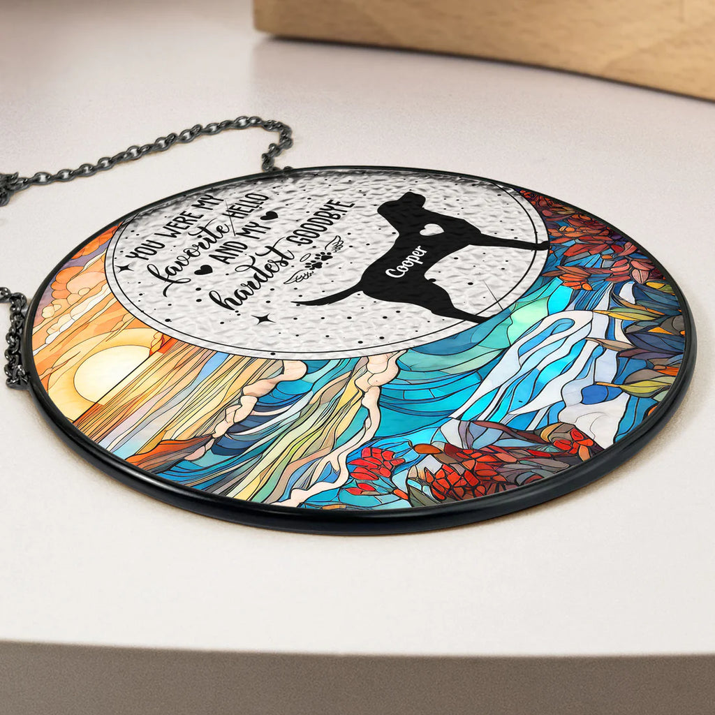 You Were My Favorite Hello - Personalized Stained Glass Window Hanging Suncatcher-Levistina