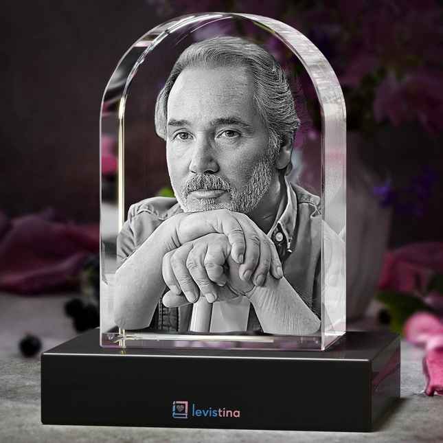 3D Tombstone Memorial Keepsake in Portrait - Light Base NOT Included