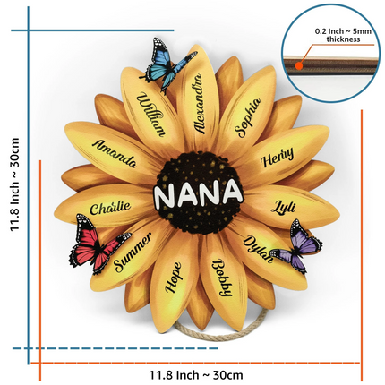 Nana Sunflower - Personalized Wood Sign